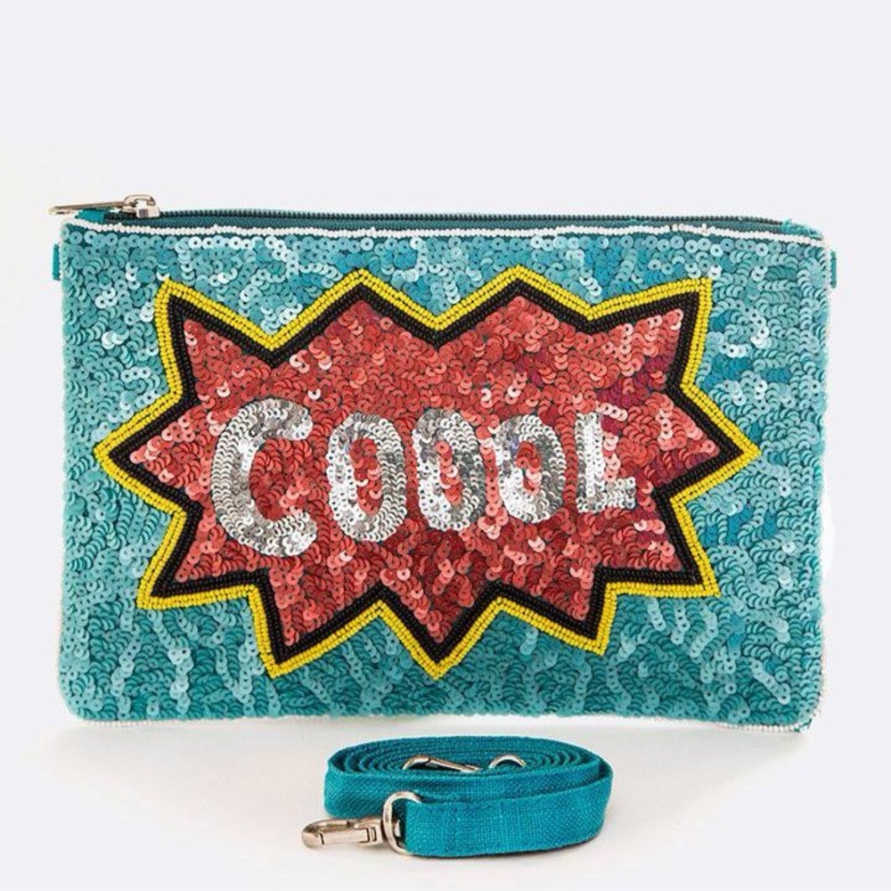 Cool Sequin Statement Crossbody Clutch
